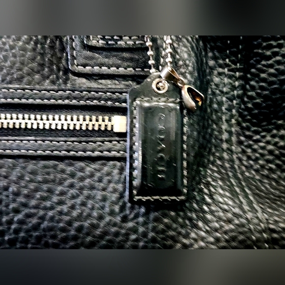 COACH | Penelope Black Handbag Shoulder Bag | Ruffle Top Pebbled Leather | Y2K - Picture 8 of 13